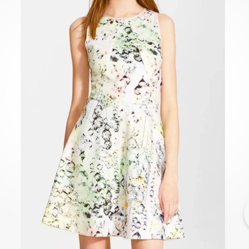 TED BAKER Sapira Synthetic Crystal Droplets Skater Dress Size 0 US 2 - Picture 9 of 13